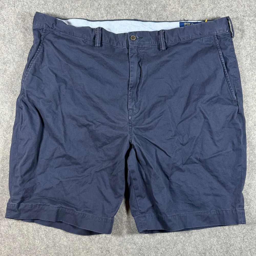 Polo Ralph Lauren Shorts Mens 42 Navy Blue Stretch Classic Fit Chino Flat Front